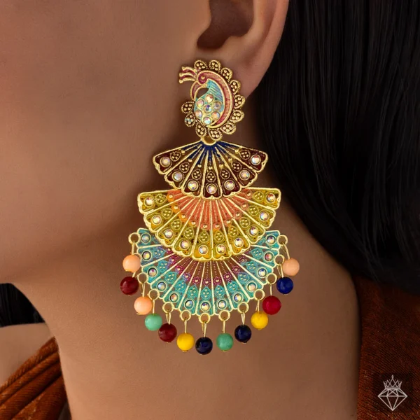 PRAO Anti-Tarnish Layered Ethnic Danglers