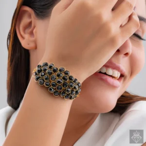 PRAO Spectacular Black Crystal Stone Bracelet